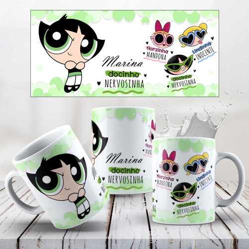 Caneca Personalizada Com Nome - Docinho | Presente Criativo Powerpuff Girls (As Meninas Super Poderosas) # - Produto Original