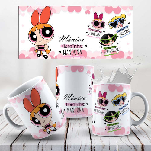 Caneca Personalizada Com Nome - Florzinha | Presente Criativo Powerpuff Girls (As Meninas Super Poderosas) # - Produto Original