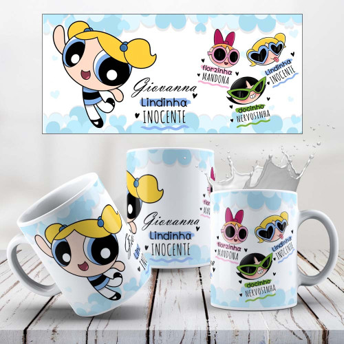 Caneca Personalizada Com Nome - Lindinha | Presente Criativo Powerpuff Girls (As Meninas Super Poderosas) # - Produto Original