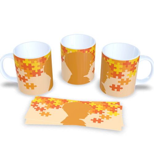 Caneca Porcelana 325ml Estampa Autismo – Símbolo da Inclusão-Autismo-