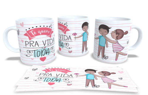 Caneca Romântica de Porcelana Presente Dia dos Namorados-Amor-