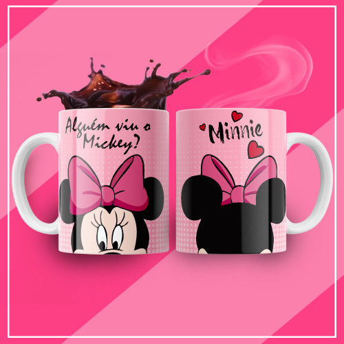 Caneca Turma Do Mickey Personalizada Material Porcelana Premium "Minnie" Desenho # - Produto Original