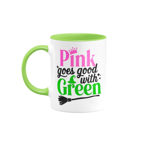Caneca Wicked Team Glinda - Pink Goes Good With Green (Verde) - Canecas - #