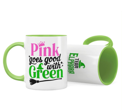 Caneca Wicked Team Glinda - Pink Goes Good With Green (Verde)-Canecas-