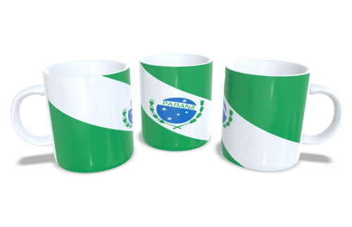 Caneca de Porcelana Bandeira do Seu Estado Parana-Bandeiras-