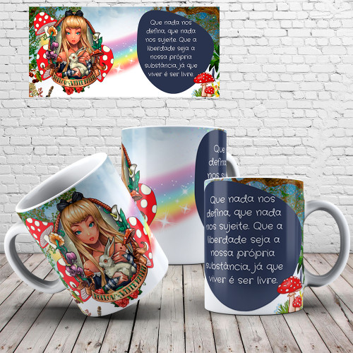 Caneca de Porcelana Branca Personalizada Princesas Empoderadas P9 Princesas # - Produto Original