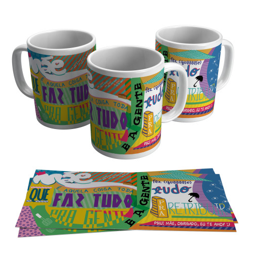 Caneca de Porcelana Estampada – Homenagem Dia das Mães-Mãe-