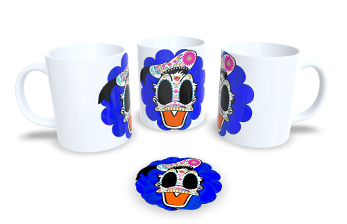 Caneca de Porcelana Personalizada Dia dos Mortos – Estilo Mexicano Colorido Dia Dos Mortos # - Produto Original