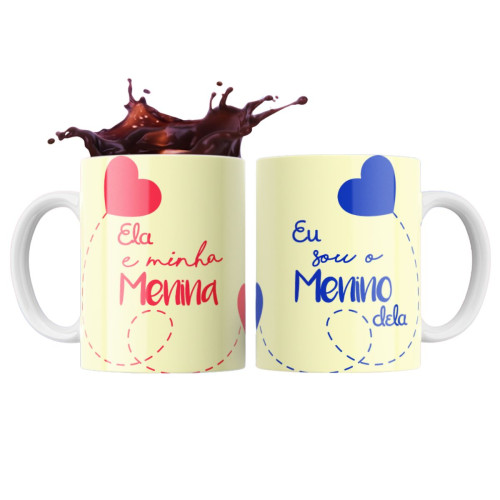 Caneca de Porcelana Personalizada Dia dos Namorados Presente Criativo e Romântico-Namorados-