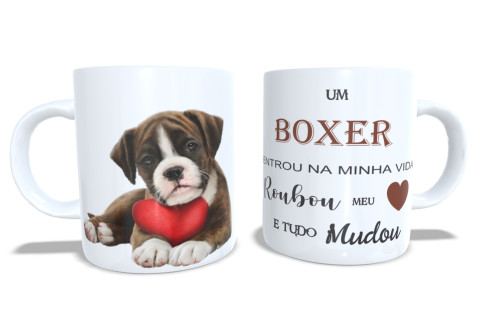 Caneca de Porcelana Presente Amigo Pet – Estampa de Cachorros Boxer-Pets-