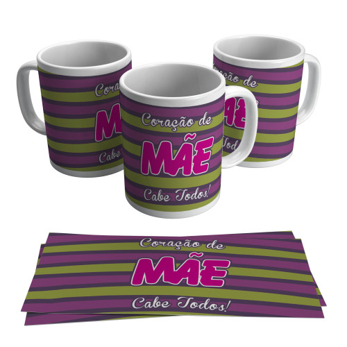 Caneca de Porcelana com Estampa Dia das Mães – Lembrança Carinhosa-Mãe-