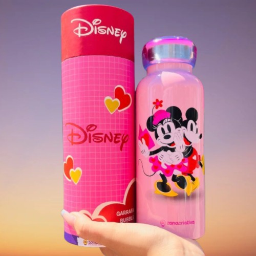 Caneca E Copo Garrafa Bubble Mickey E Minnie Disney Mickey And Minnie # - Produto Original