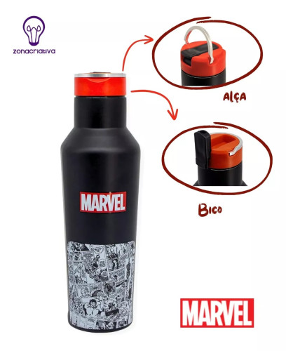 Caneca E Copo Garrafa Ranger Marvel Zona Criativa - Marvel Avengers - #