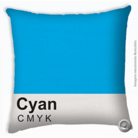 Capa De Almofada Haus For Fun Cmyk Cyan 40x40-Pantone-