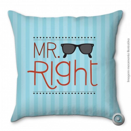 Capa De Almofada Haus For Fun Cmyk Mr. Right 40x40-Divertida-