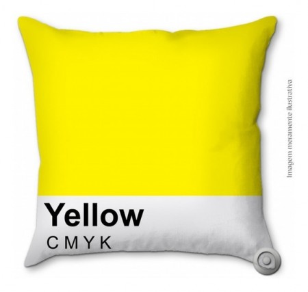 Capa De Almofada Haus For Fun Cmyk Yellow 40x40-Pantone-