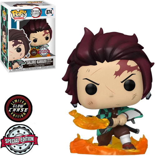 Funko Pop Chase Exclusive - Tanjiro Kamado Hinokami Kagura Dance (glows)-Demon Slayer: Kimetsu No Yaiba-874
