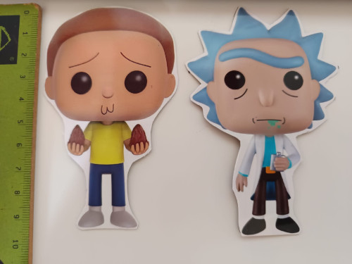 Chaveiro + 2 ímãs geladeira decorativos - Rick & Morty - #