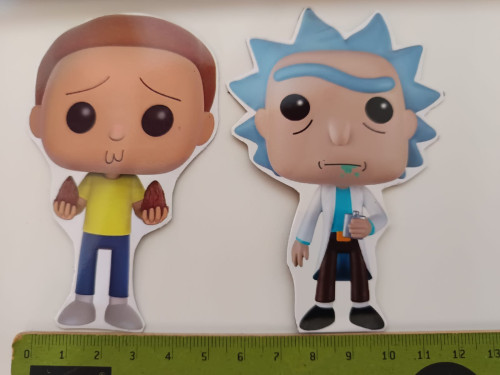 Chaveiro + 2 ímãs geladeira decorativos - Rick & Morty - #