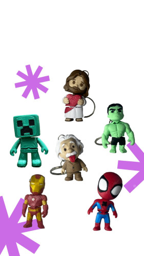 Chaveiro Flexível Articulado  Geek – Personagens Divertidos| Fidget Toy própria # - Produto Original