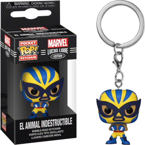 Chaveiro Funko Pop Keychain Marvel Lucha Libre - El Animal Indestructible Marvel Lucha Libre # - Produto Original
