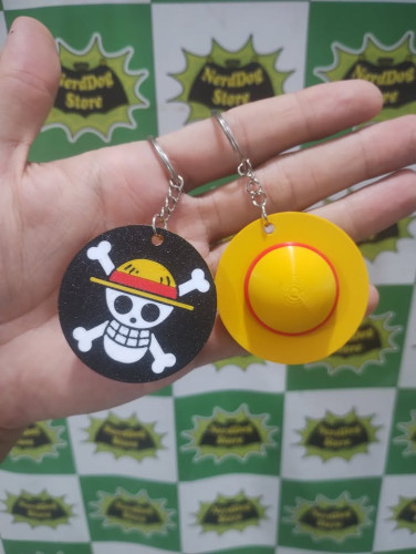 Chaveiro Luffy Jolly Roger Chapéu de Palha - NerdDog Store - Mugiwara One Piece Akuma Nenhuma # - Produto Original