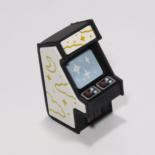 Chaveiro Mini Arcade Fliperama Retro Fidget Clicker Impressão 3D - ESTRELA BRANCO ARCADE # - Produto Original