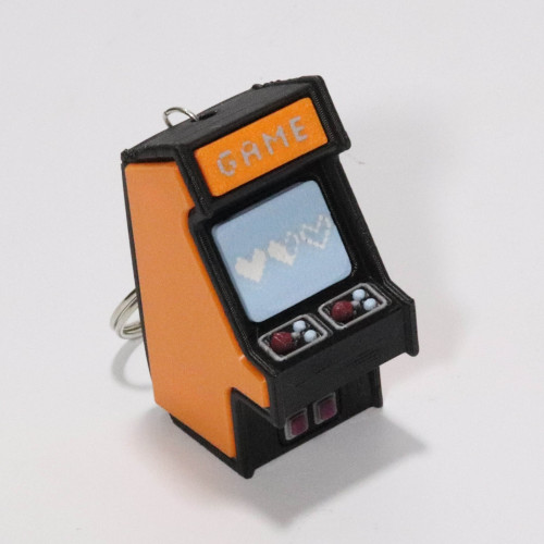 Chaveiro Mini Arcade Fliperama Retro Fidget Clicker Impressão 3D - LISO LARANJA ARCADE # - Produto Original