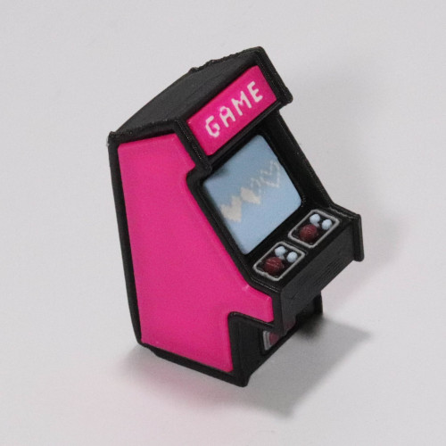 Chaveiro Mini Arcade Fliperama Retro Fidget Clicker Impressão 3D - LISO ROSA ARCADE # - Produto Original