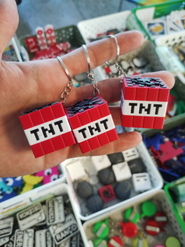 Chaveiro TNT Minecraft - NerdDog Store - Jogo Game Blocos Nenhuma # - Produto Original