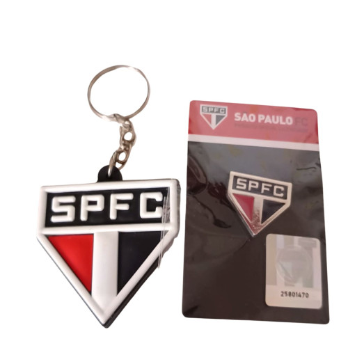 Chaveiro escudo São Paulo + Pin metal oficial licenciado SPFC Futebol # - Produto Original