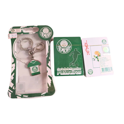 Chaveiro Metal Palmeiras Camisa 10 + Set Baralho Plástico Verdão Licenciados Futebol # - Produto Original