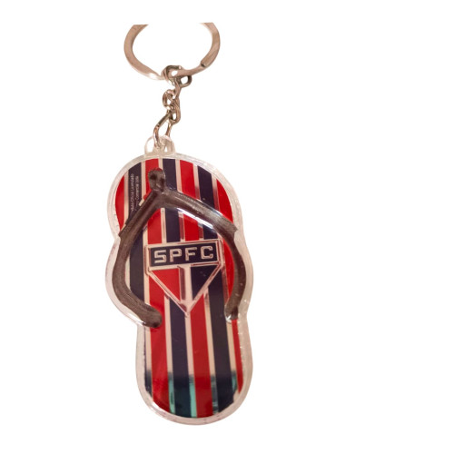 Chaveiro oficial licenciado formato chinelo plástico São Paulo SPFC Futebol # - Produto Original