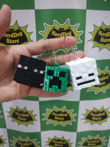 Chaveiros Minecraft Head Creeper Skeleton Enderman - NerdDog Store Nenhuma # - Produto Original