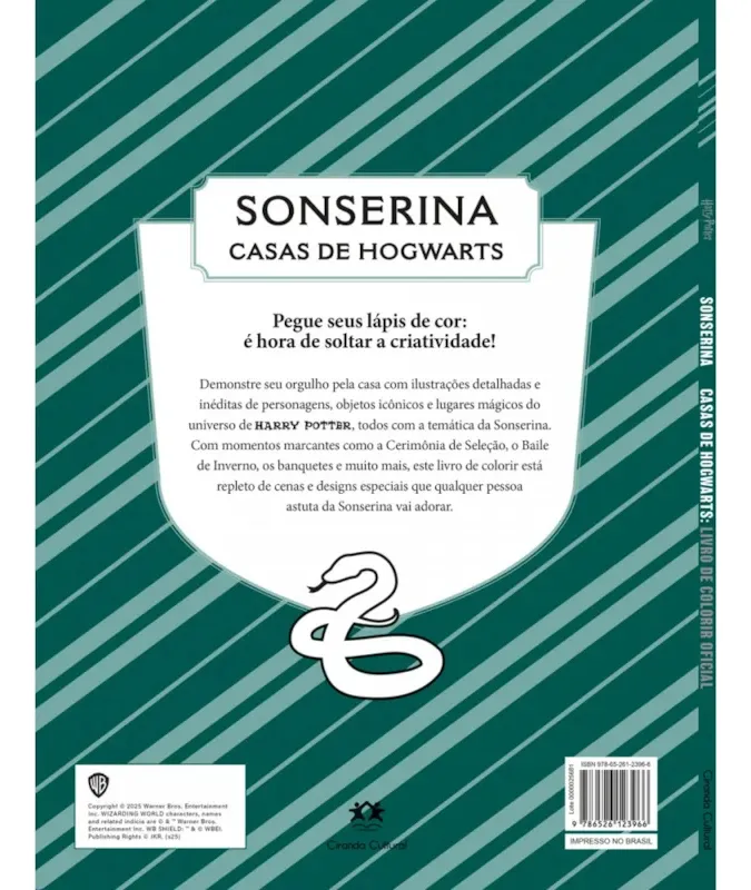 Livro De Colorir Harry Potter Hogwarts Sonserina Slytherin - Harry Potter - #1
