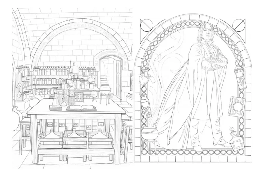 Livro De Colorir Harry Potter Hogwarts Sonserina Slytherin - Harry Potter - #1