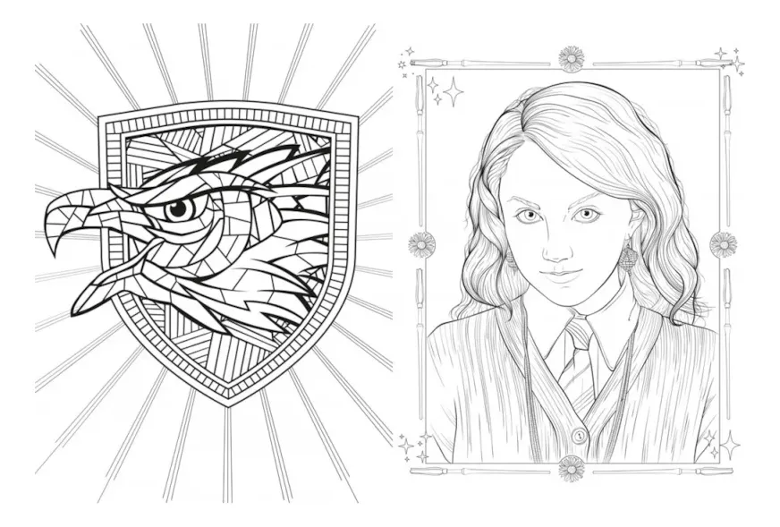 Livro De Colorir Harry Potter Hogwarts Corvinal Ravenclaw - Harry Potter - #1