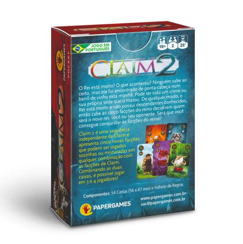 Jogo De Cartas Claim 2 - Papergames - Jogo De Tabuleiro - #