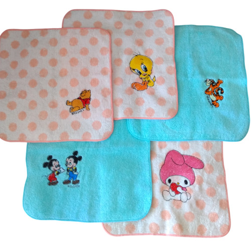 Combo 5 Toalhinhas De Mão - Bordado Tweety Melody Pooh Tigger Morty And Ferdie-Disney-
