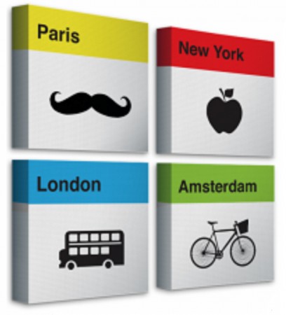 Conjunto De Quadros Canvas Haus For Fun Cidades 20x20-Cidades Do Mundo-