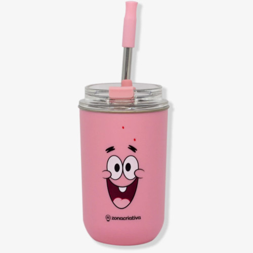 Copo Neo Com Canudo Patrick Bob Esponja Zona Criativa-Spongebob Squarepants-