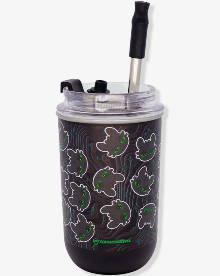 Copo Neo Com Canudo Furia Da Noite Zona Criativa # - Produto Original