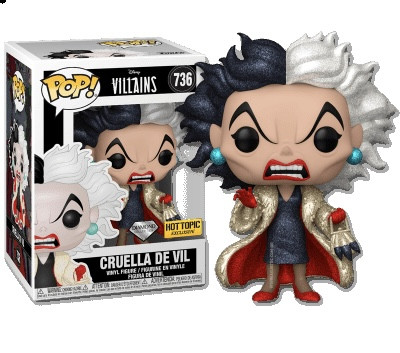 Cruella de Vil (Glitter Hot Topic) Disney Villains #736 - Produto Original