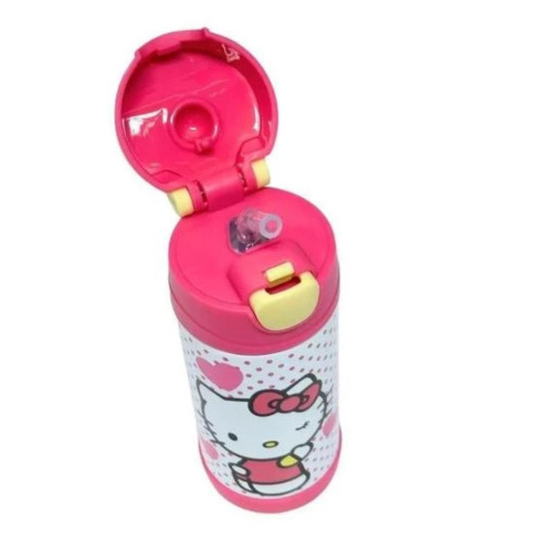 Caneca E Copo Garrafa Top Handle C/canudo Hello Kitty - Hello Kitty - #
