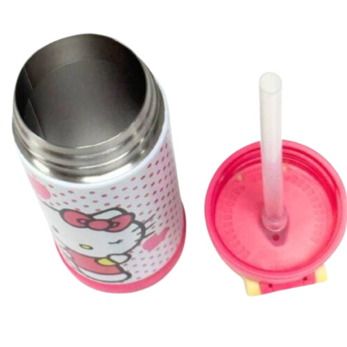 Caneca E Copo Garrafa Top Handle C/canudo Hello Kitty - Hello Kitty - #