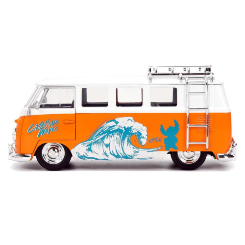 Action Figures Miniatura Kombi Com Boneco Stitch Jada Toys 1:24 1961 Metal - Disney Lilo E Stitch - #