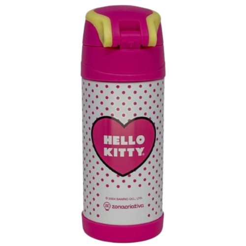 Caneca E Copo Garrafa Top Handle C/canudo Hello Kitty - Hello Kitty - #