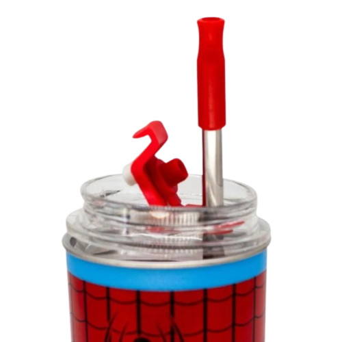 Copo Neo Homem Aranha Com Canudo Zona Criativa - Marvel Spider-Man - #