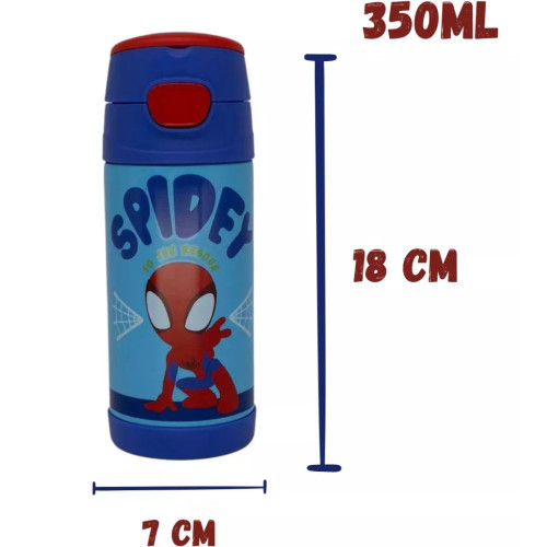 Caneca E Copo Garrafa Top Handle C/ Canudo Spider Man - Marvel Spider-Man Homem-Aranha - #