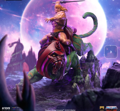 Action Figures Diorama He-Man & Battle-Cat Iron Studios Motu-Masters Of The Universe-